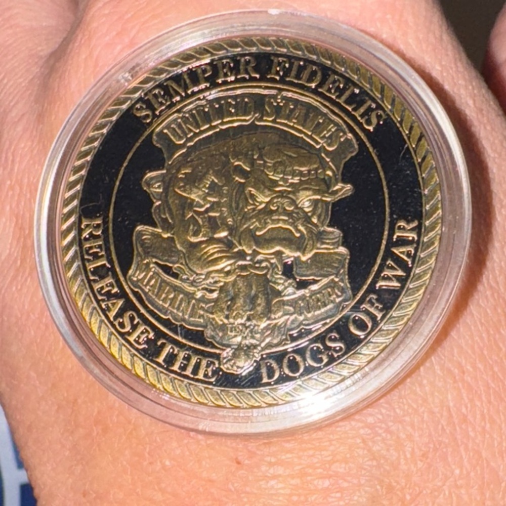 United States Marine Corps Commemorative Coin - Silver and Red